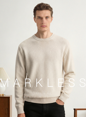 Markless新款纯色男士毛衣秋冬季情侣男女同款针织衫慵懒感毛衫