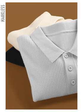 Markless高级感毛衣男士秋冬季新款休闲慵懒Polo领针织衫外套
