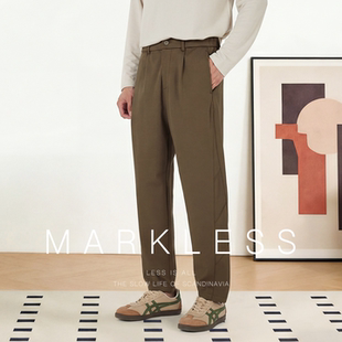 堆褶男士 宽松易打理锥形裤 休闲裤 肌理长裤 2024秋冬季 Markless新款
