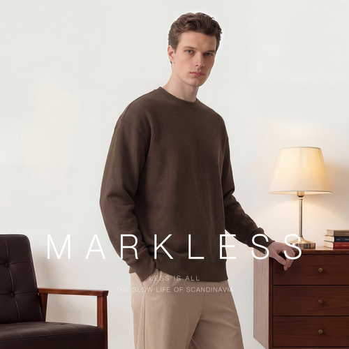 markless高级感圆领卫衣男宽松款