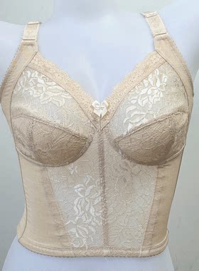 10扣升级版大胸显小收副乳收胃长文薄款无钢圈调整型女全罩杯内衣