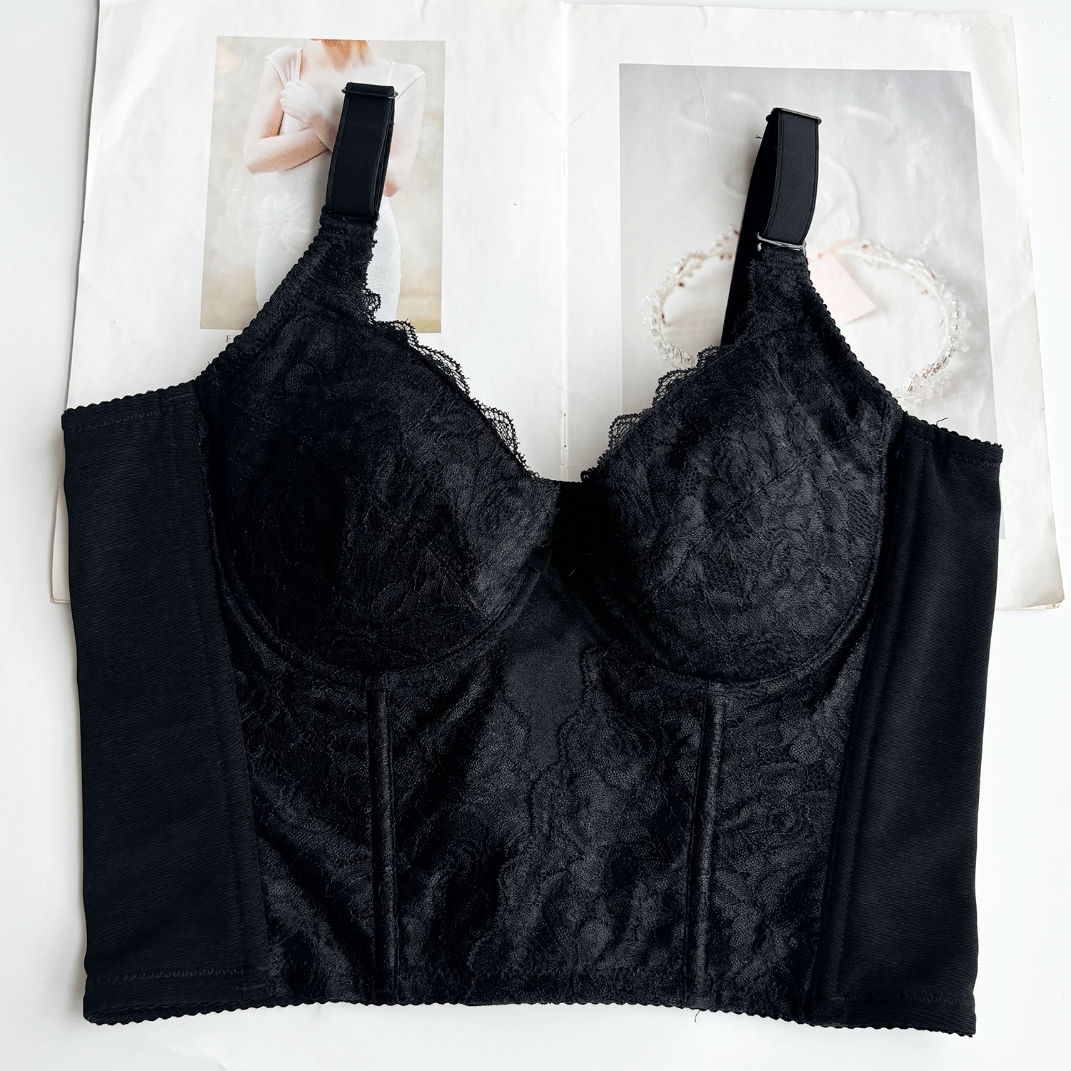 美容院塑身加长款文胸罩11排扣有钢圈身材管理调整美体背内衣收胃