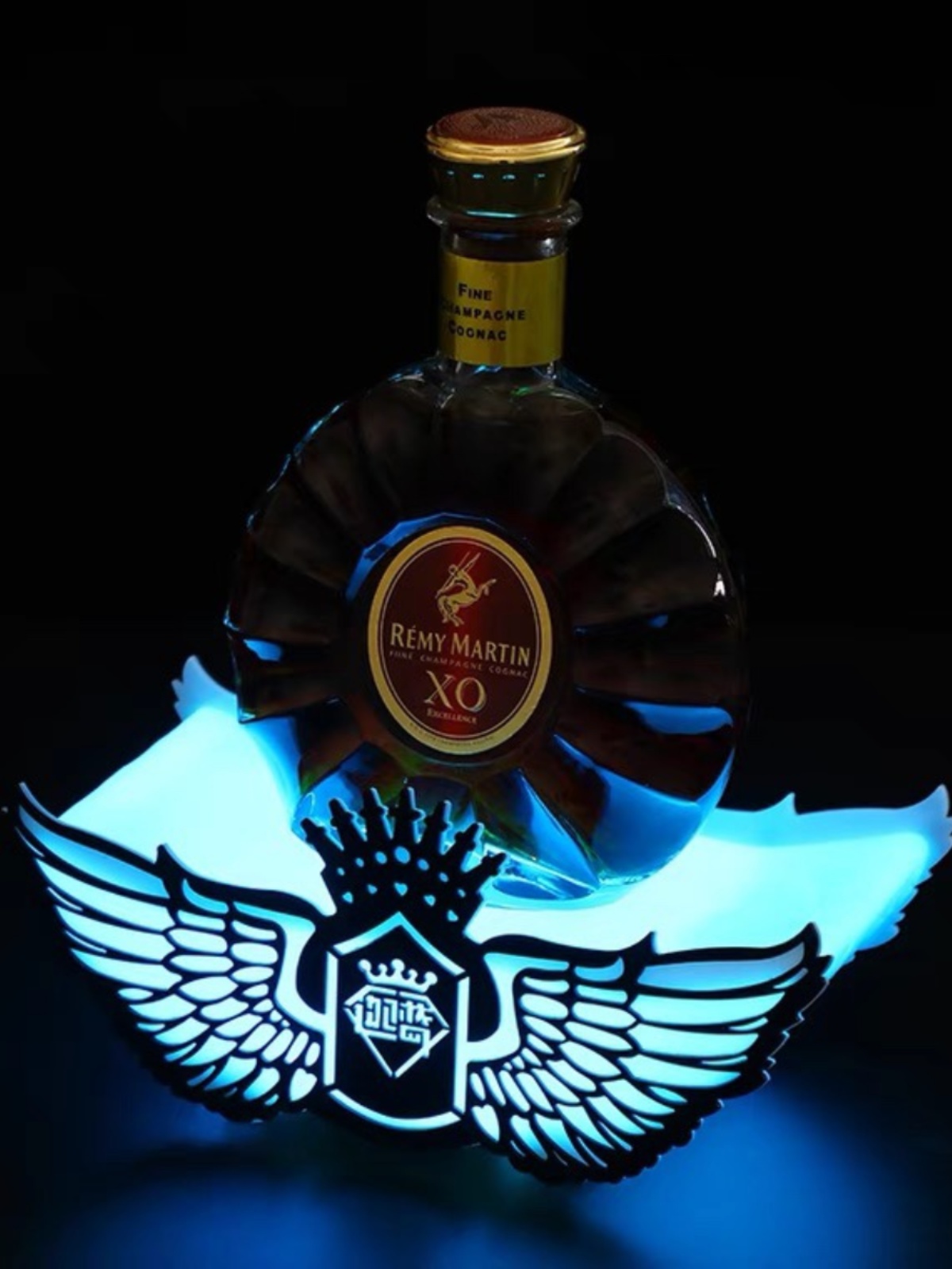 酒吧发光酒座翅膀底座LED洋酒底托七彩底座夜场ktv创意摆件酒水架