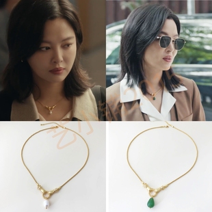 女神蒙上眼辛芷蕾唐盈盈同款手拉手锁骨项链轻奢小众高级感复古女