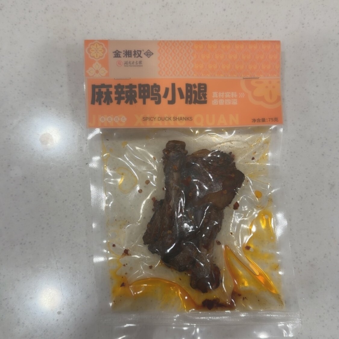 正宗湖南特产金湘权75克透明袋装麻辣鸭小腿75克/袋&times;4袋