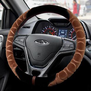 冬季 皮方向盘套大众朗逸奇瑞小蚂蚁雪佛兰科沃兹小轿车把套 改装