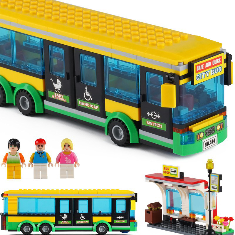 城市系列双层公交汽车站大巴士房车校车模型儿童益智拼装积木玩具,玩具/童车/益智/积木/模型,普通塑料积木,淘宝优惠券,粉丝福利购,淘宝优惠卷