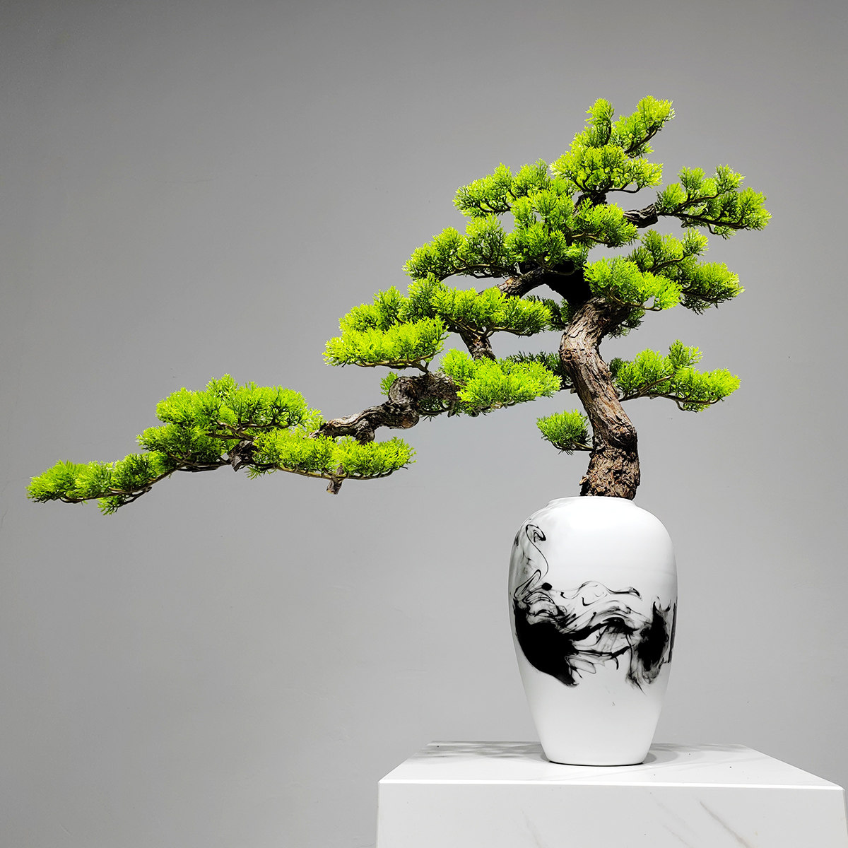 新中式陶瓷花器花艺仿真绿植盆景酒店会所洽谈室桌面茶几客厅饰品