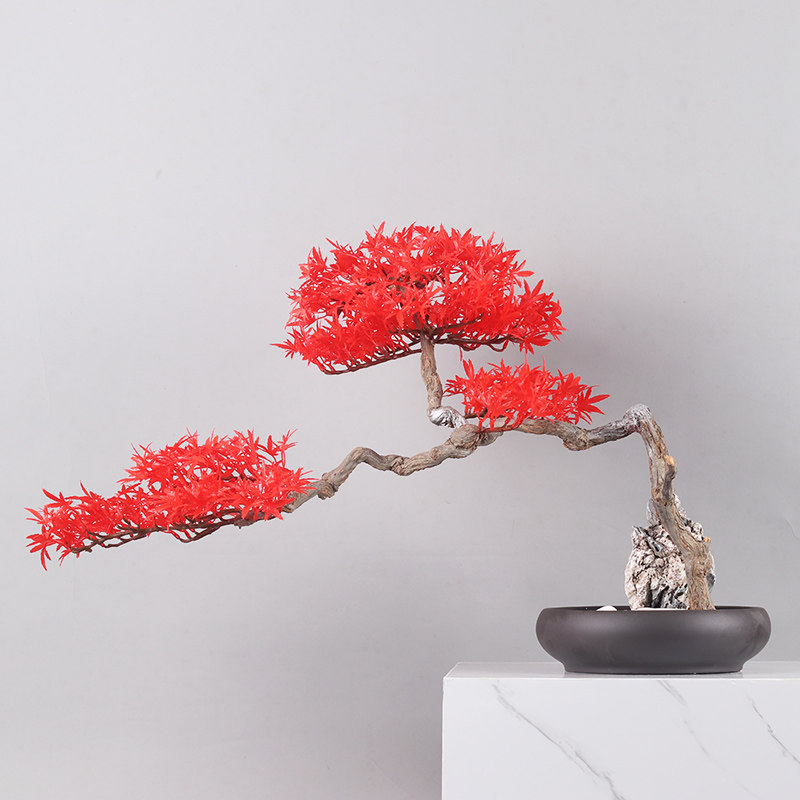 电视柜客厅禅意仿真玄关陶瓷盆景