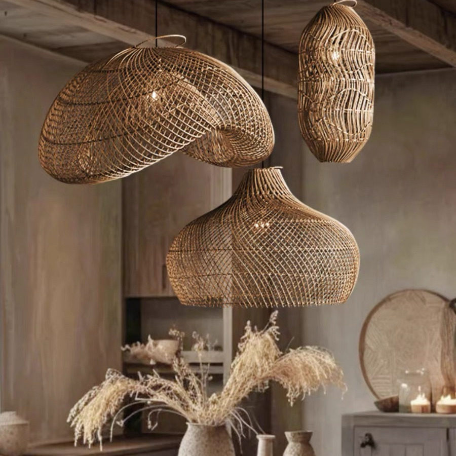 日式侘寂风吊灯禅意民宿酒店中古餐厅茶室藤艺手工编织卧室藤编灯,家装灯饰光源,酒店/宴会厅/餐饮吊灯,淘宝优惠券,粉丝福利购,淘宝优惠卷