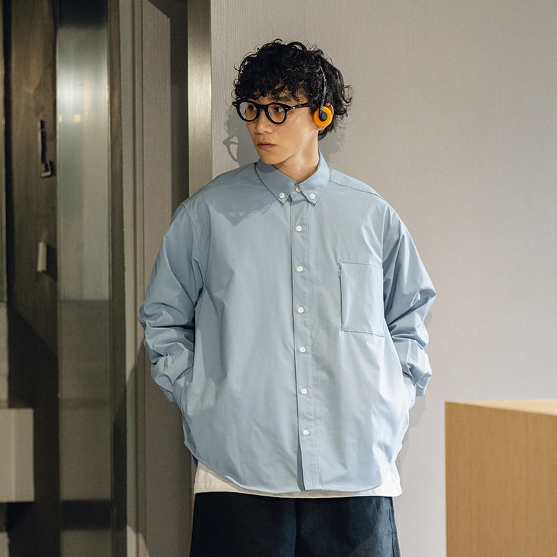 Maunsell 23S日系户外杜邦Teflon廓形宽松通勤机能男式衬衫外套男