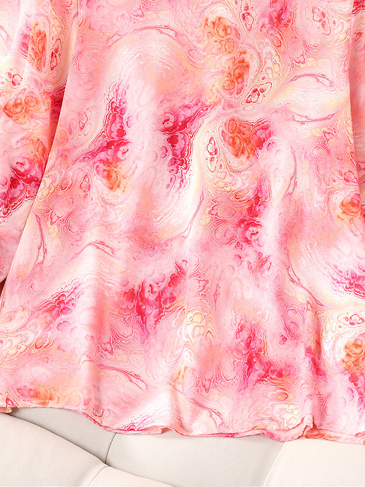 WOMENS SINGLE-LAYER SILK SHIRT IS NOT TRANSPARENT THIN AND FASHIONABLE IN SUMMER LOOSE MULBERRY SILK FAT MM VERSATILE TOPS