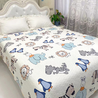 双面纯棉斜纹床盖韩国外贸绗缝被