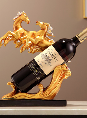 创意马酒架摆件红酒托新中式客厅电视柜玄关酒柜家居高档装饰品