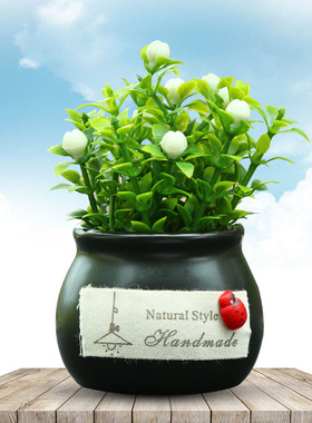 汽车摆件仿真植物吉祥果盆栽车载创意时尚摆件绿色小清新汽车饰品