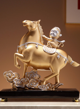 马创意客厅酒柜摆件电视柜装饰客厅乔迁送礼树脂工艺品新中式礼物