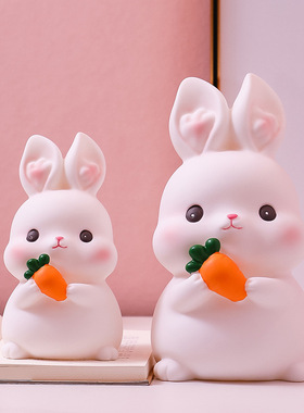 卡通搪胶存钱罐儿童房床头柜兔子储蓄罐生日礼品礼物儿童储钱罐