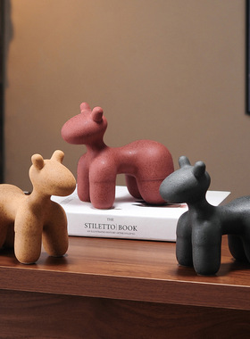 中古风陶瓷马摆件客厅高档电视机柜酒柜装饰品乔迁新居礼物仿古