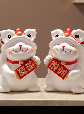 醒狮摆件创意树脂工艺品家居电视柜酒柜玄关装饰客厅乔迁礼物礼品