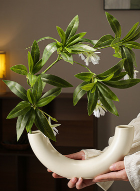 高端陶瓷花瓶摆件客厅玄关电视餐边柜台面高级感插花器艺术装饰品