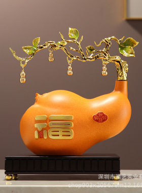 葫芦摆件创意新中式玄关酒柜装饰客厅工艺品树脂家居招财高档