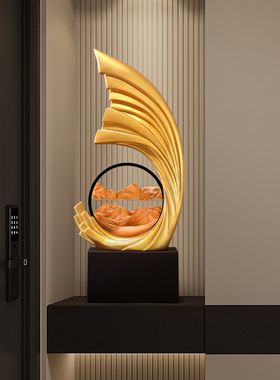 风生水起流沙画现代轻奢大摆件客厅玄关办公室进门入户高级感装饰