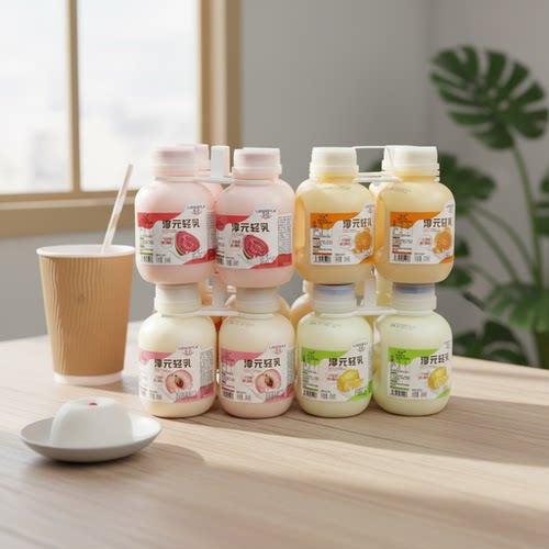 轻哈淳元轻乳饮料芭乐味柠檬味沙糖桔味香蕉蜜桃味饮品256克4瓶