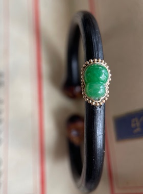 高原深山老鸡血藤手镯镶嵌缅甸A货辣绿葫芦