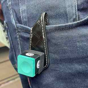 彩色真皮巧克夹鳄鱼纹强磁吸台球巧克夹牛皮静音多功能八球枪粉夹