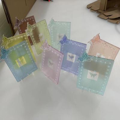 隐蝶小号亚克力谷子美化展示架吧唧收纳架小卡谷美台卡桌牌