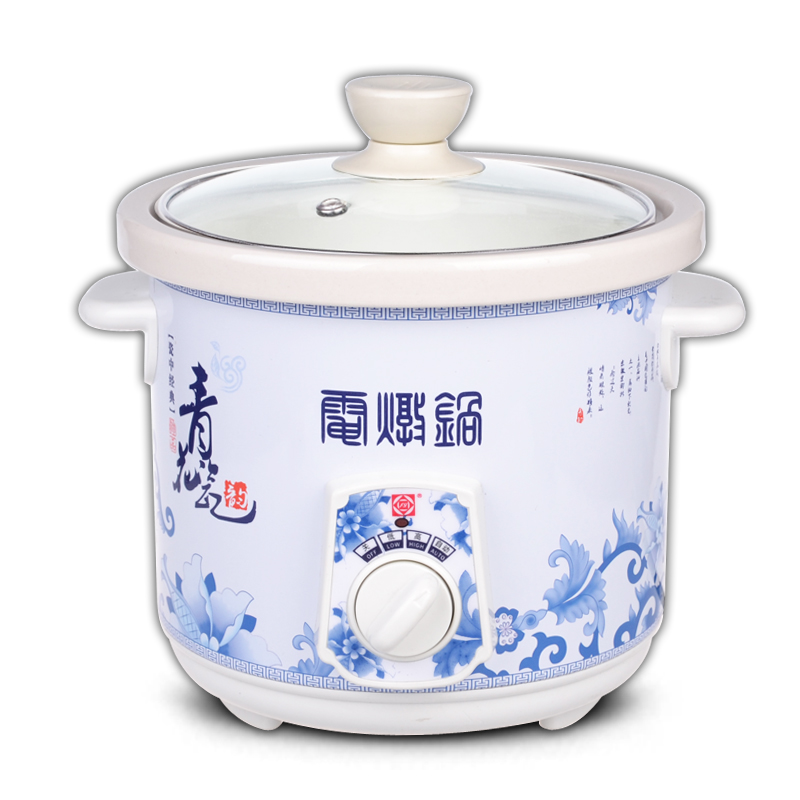 方圆陶瓷电炖锅迷你益美白瓷电炖盅汤煮粥锅BB煲电砂锅0.7L 1.5 6