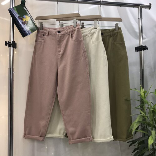 艾加加休闲高腰显瘦纯棉春款