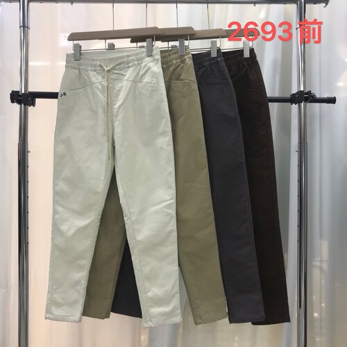 特价夹棉棉裤松紧腰长裤弹力