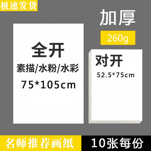 加厚学生粉画半开大张水彩纸