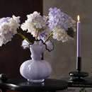 中古芬顿风紫粉色渐变复古法式 南瓜玻璃花瓶居家插花器软装 摆件