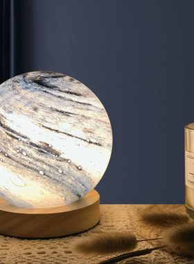 创意玻璃星球台灯小夜灯