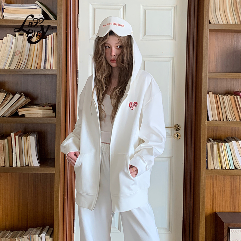 “懒”眼罩连帽卫衣女25秋新品