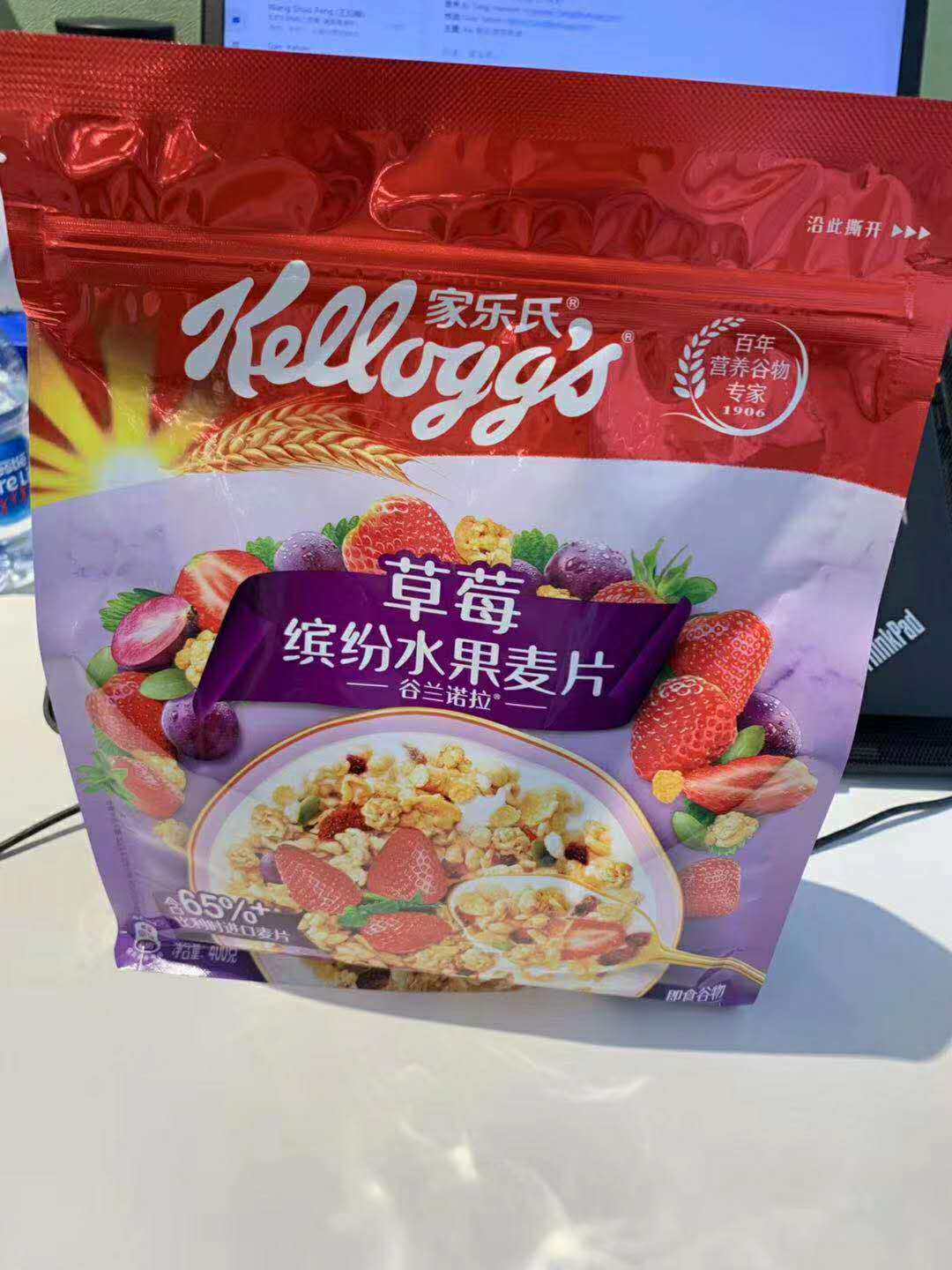 家乐氏谷兰诺兰缤纷草莓什锦水果麦片400g即食谷物含燕麦