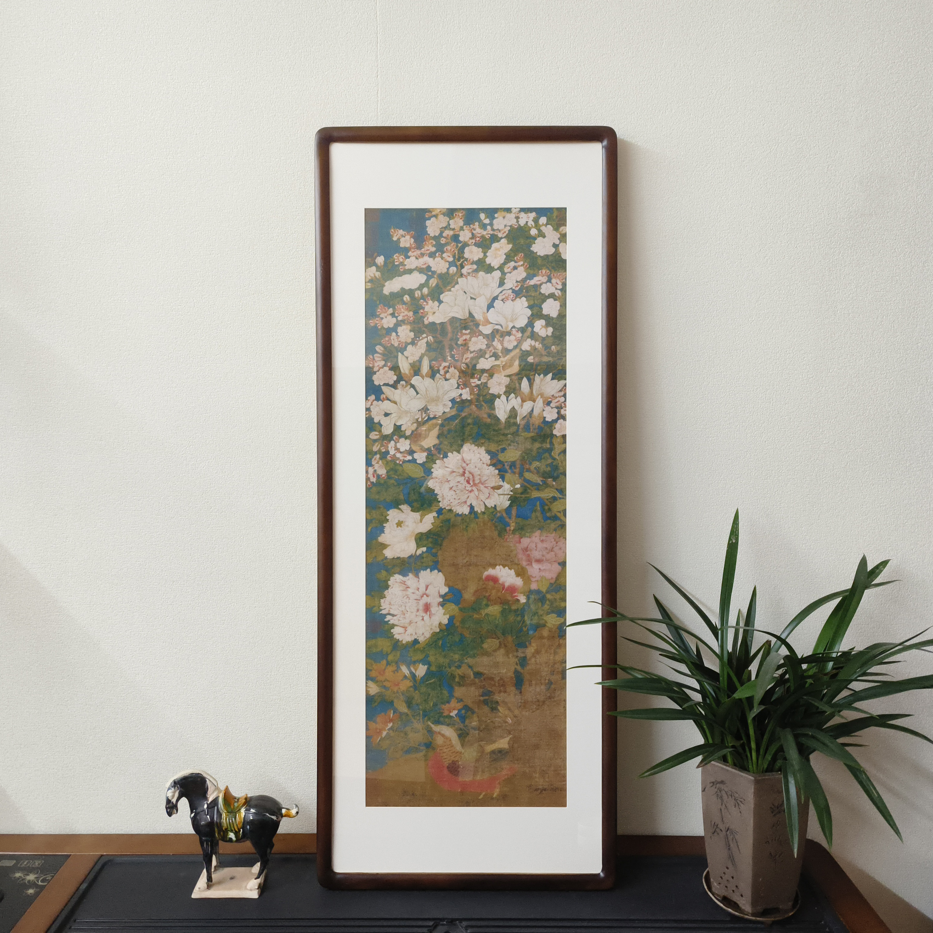 徐熙玉堂富贵图古画花鸟新中式客厅装饰画茶室书房卧室实木框挂画