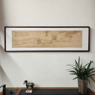 唐寅落花诗名画新中式客厅装饰画茶室花鸟画酒店民宿卧室床头挂画