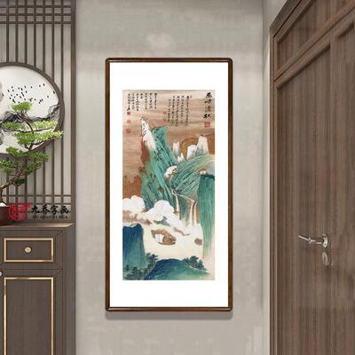 巫峡清秋图青绿山水金碧国画