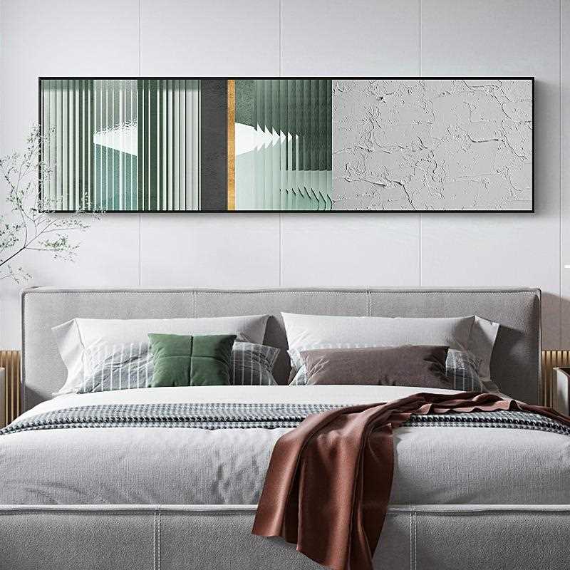 新款直销现代简约客厅装饰画主卧床头卧室墙画晶瓷艺术挂画抽象绿图片