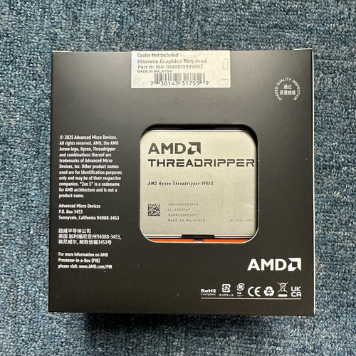 AMD盒装9980X线程撕裂者