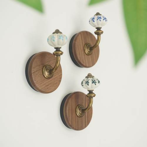 强力陶瓷磁吸挂钩黑胡桃实木