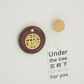 猫眼遮挡盖防盗门防偷窥复古装 饰盖入户门猫眼洞实木盖子堵孔门镜