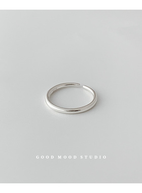 GMS经典款 极简百搭素圈银戒指冷淡风高级光面开口叠戴食指指环女