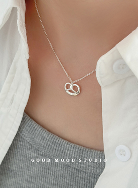 GMS面包工坊 新款百搭碱水结纯银项链女小众设计韩国风简约毛衣链