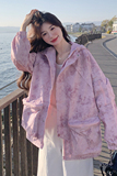 新款扎染休闲冲锋衣外套2C282-915P145K208，女装短外套，2C282