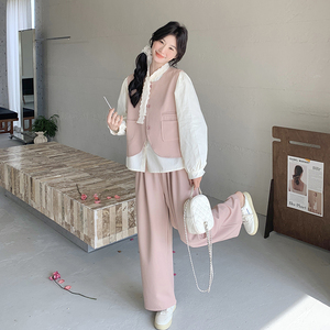 现货小香风马甲衬衫套装2C282-908P175K248图片