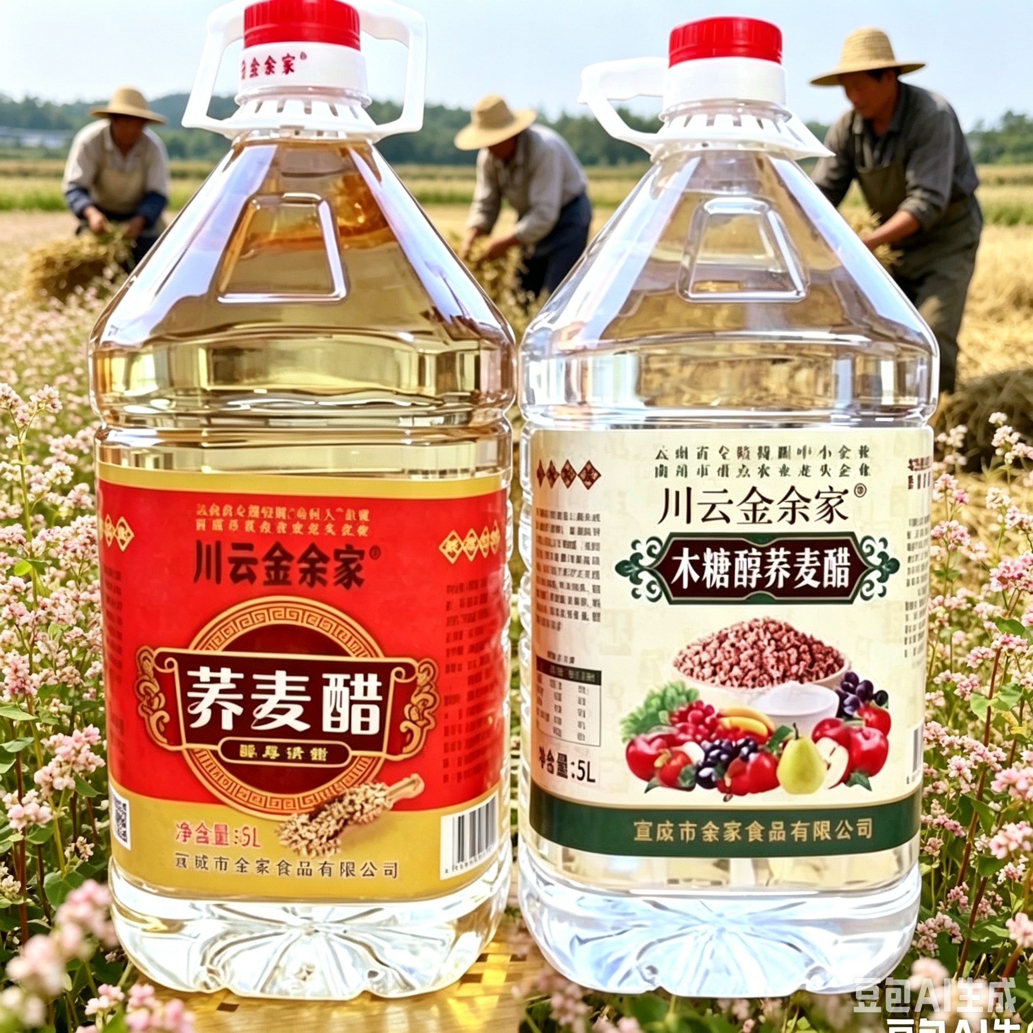 川云金余家云南木糖醇荞麦醋玫瑰花醋苹果醋泡水果醋苦荞麦醋果醋